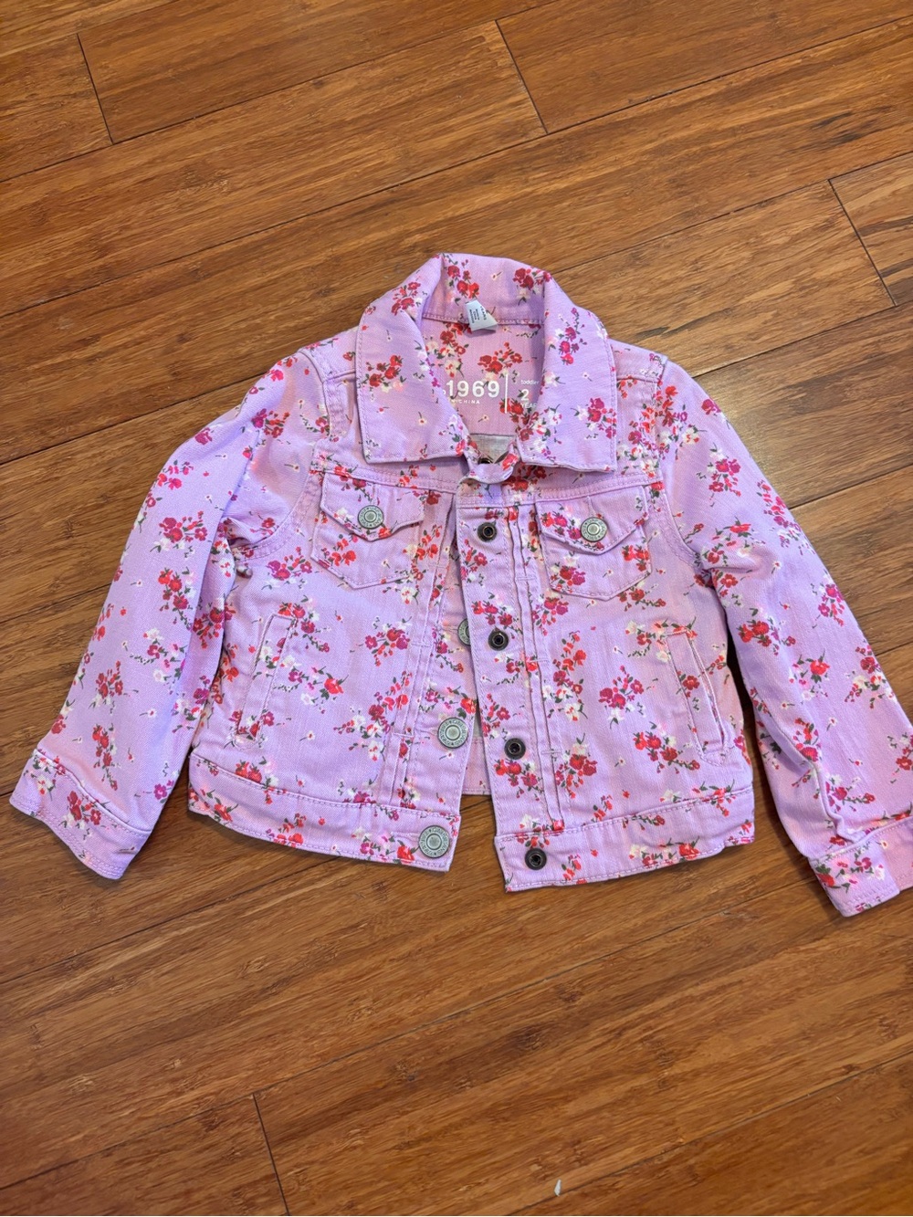 1969 Girls' Lavender Floral Denim Jacket